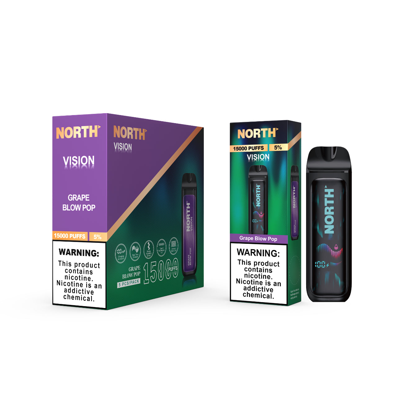 North Vision Disposable Vape 15K Puff - Grape Blow Pop