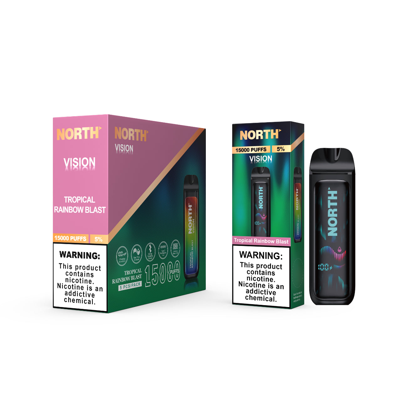 North Vision Disposable Vape 15K Puff - Tropical Rainbow Blast