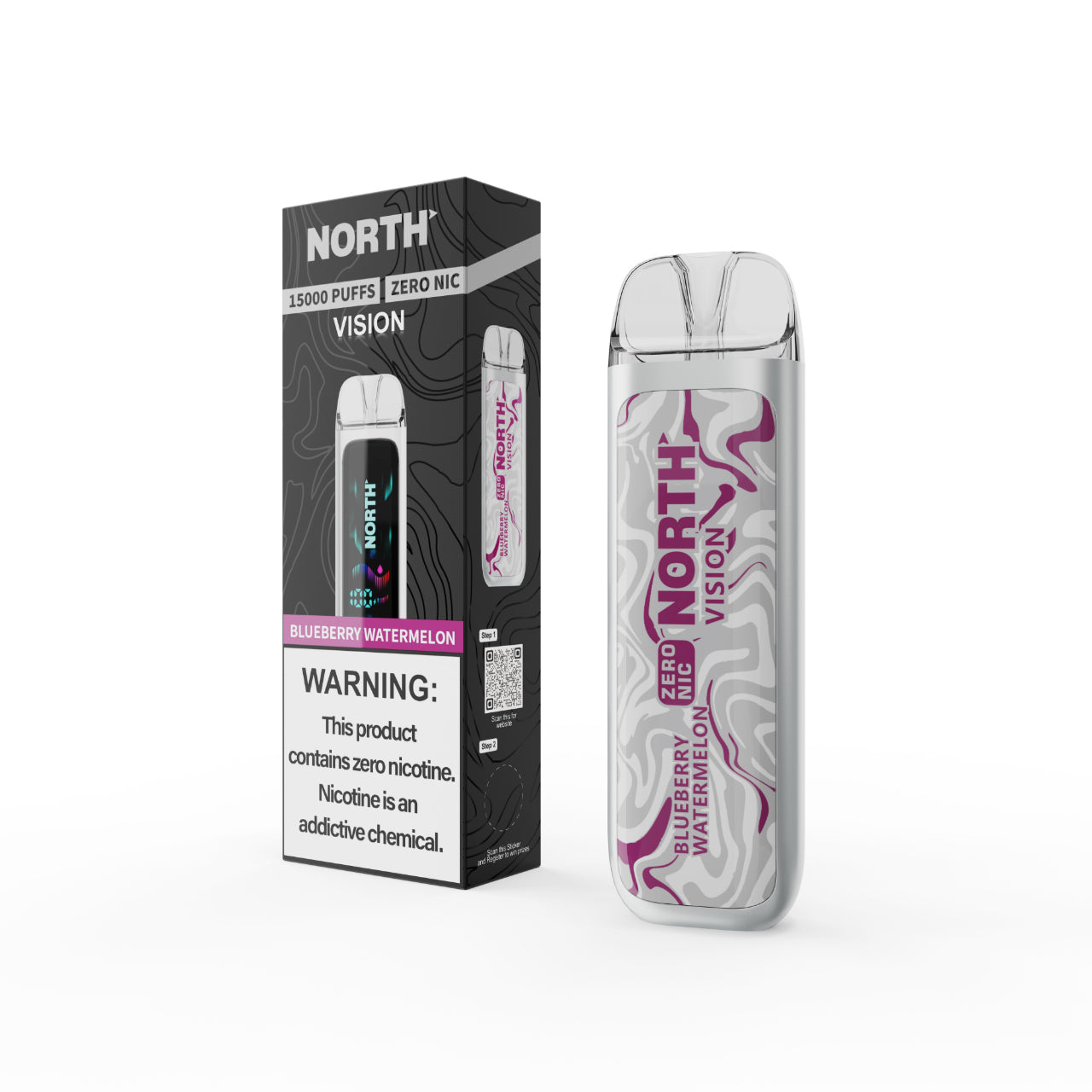 North Vision No Nicotine 15K Vape Disposable - Blueberry Watermelon