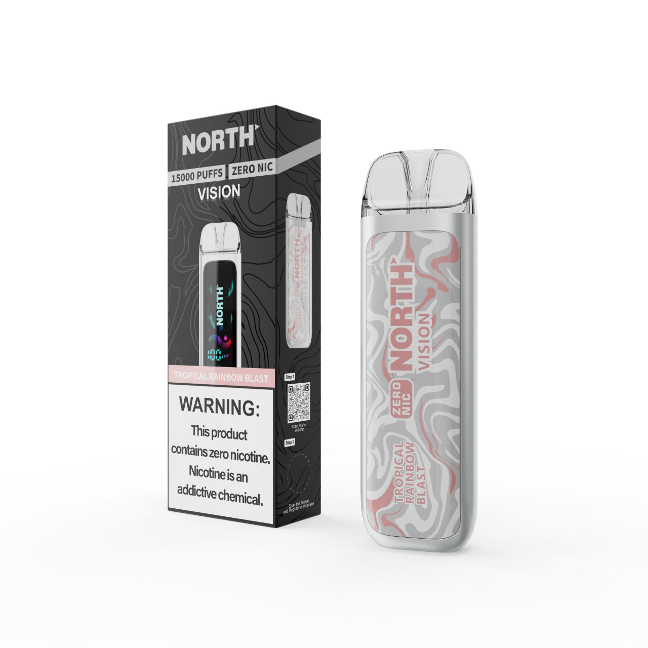 North Vision No Nicotine 15K Vape Disposable - Tropical Rainbow Blast
