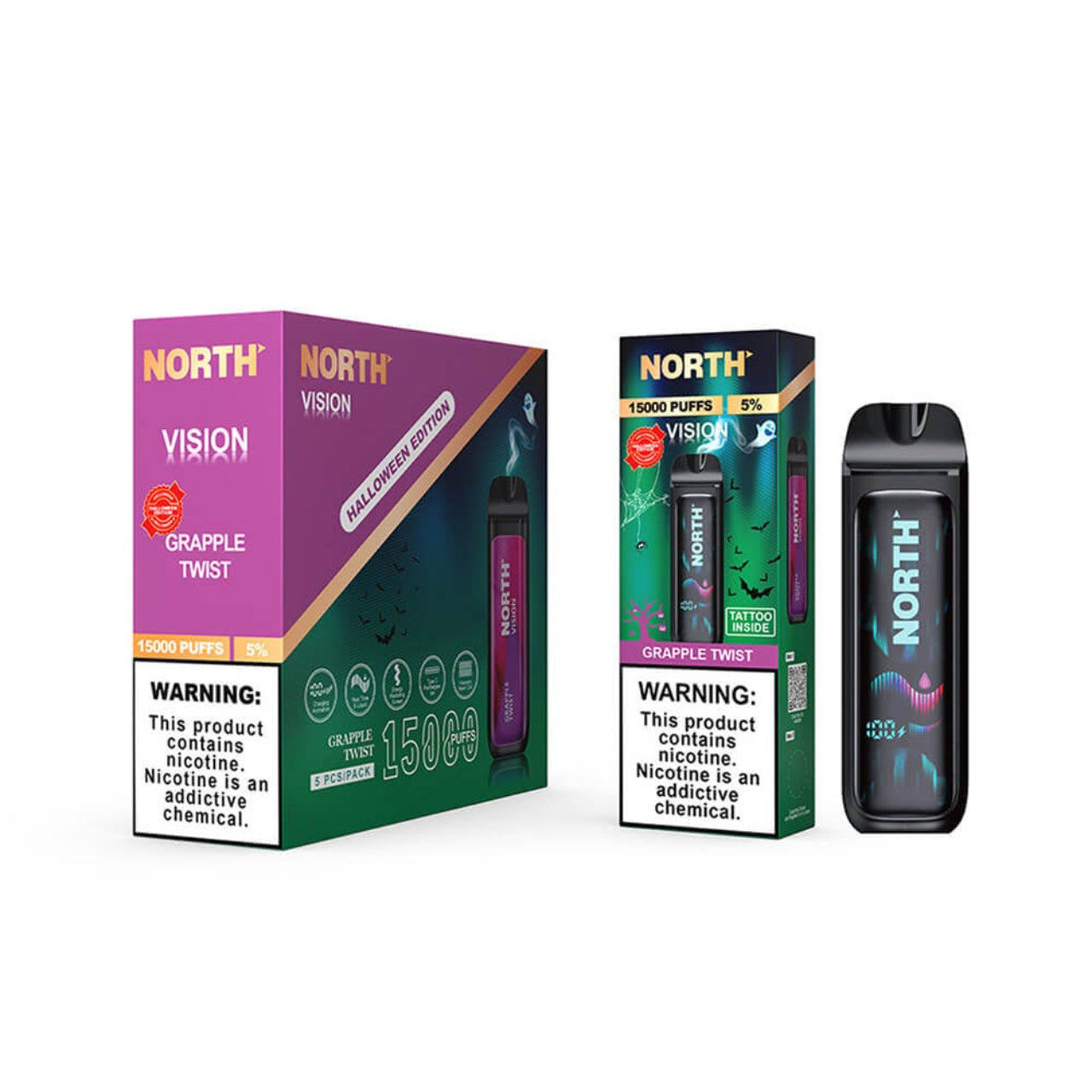 North Vision Disposable Vape 15K Puff - Halloween Edition - Grapple Twist