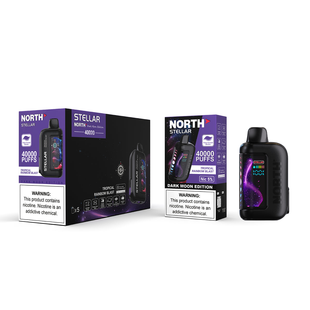 North Stellar Dark Moon 40K Vape Disposable - Tropical Rainbow Blast