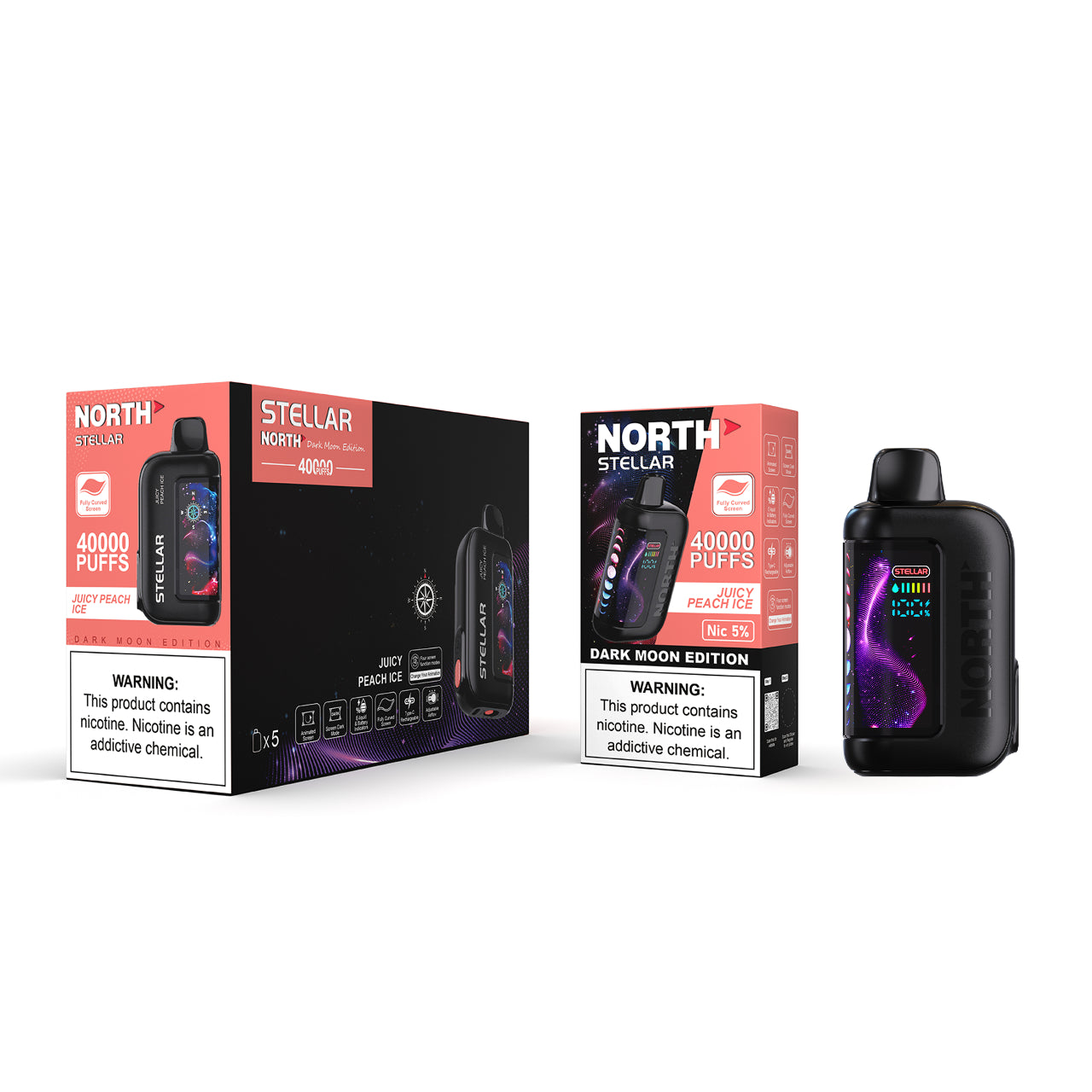 North Stellar Dark Moon 40K Vape Disposable - Juicy Peach Ice