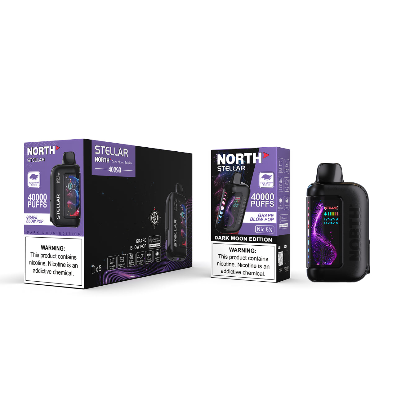 North Stellar Dark Moon 40K Vape Disposable - Grape Blow Pop