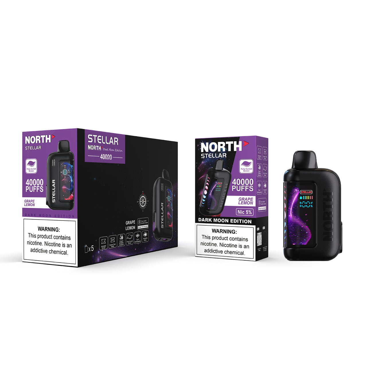 North Stellar Dark Moon 40K Vape Disposable - Grape Lemon