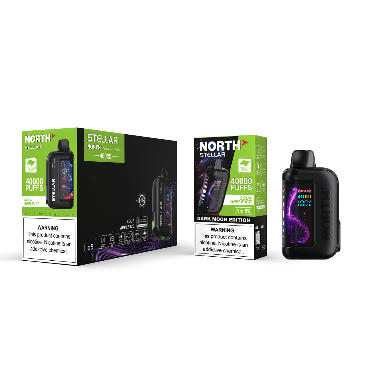 North Stellar Dark Moon 40K Vape Disposable - Sour Apple Ice