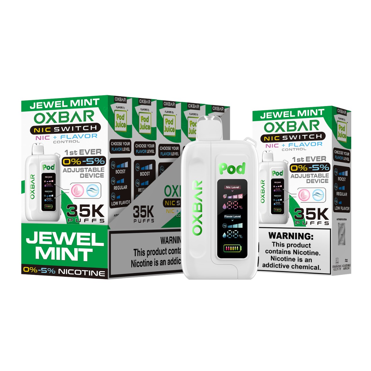OXBAR NIC Switch Pod Juice Disposable Vape 35K - Jewel Mint