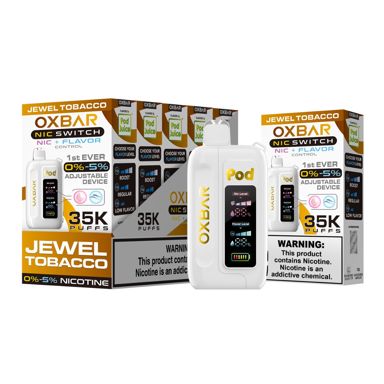 OXBAR NIC Switch Pod Juice Disposable Vape 35K - Jewel Tobacco