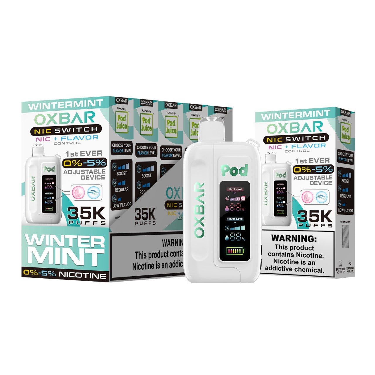 OXBAR NIC Switch Pod Juice Disposable Vape 35K - Wintermint
