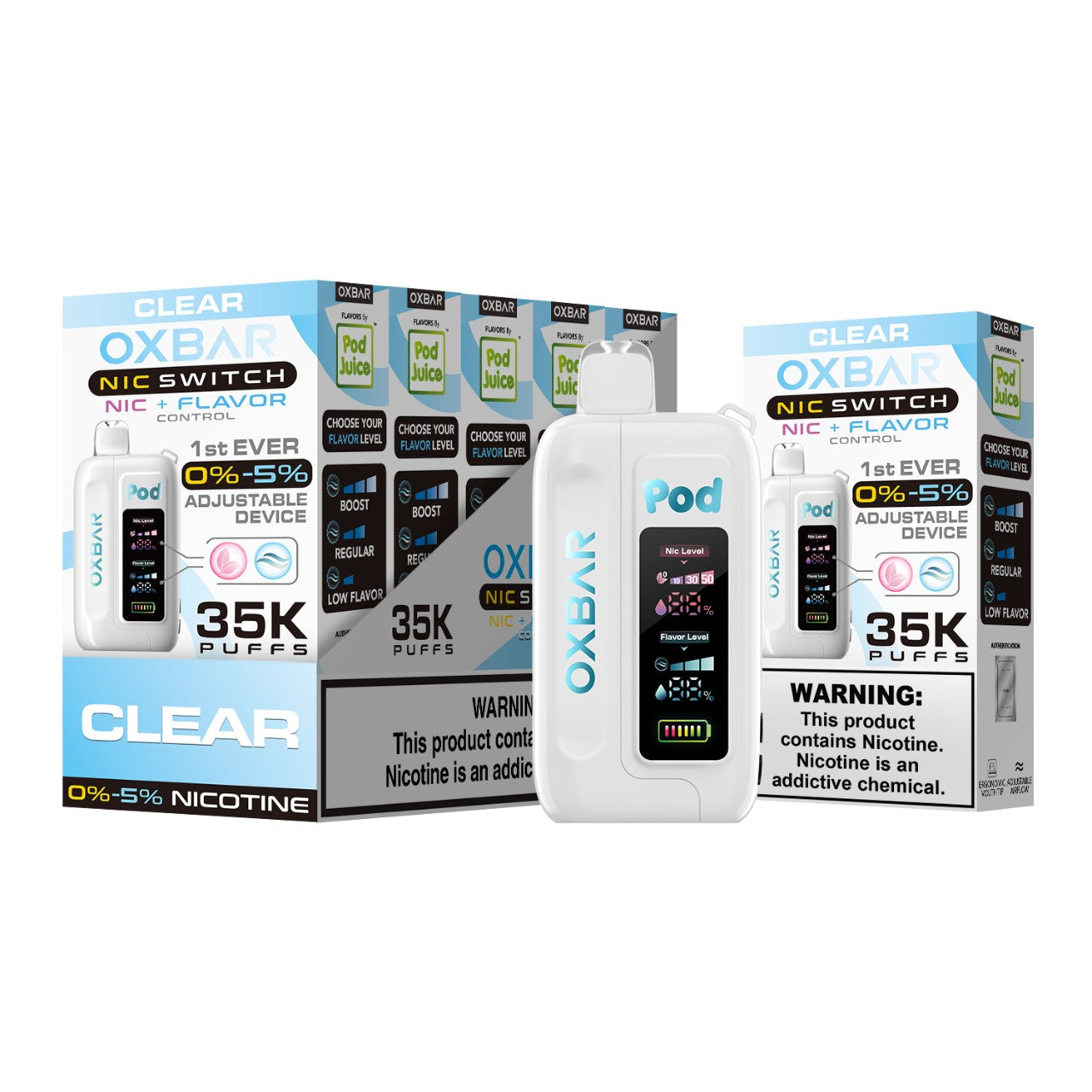 OXBAR NIC Switch Pod Juice Disposable Vape 35K - Clear
