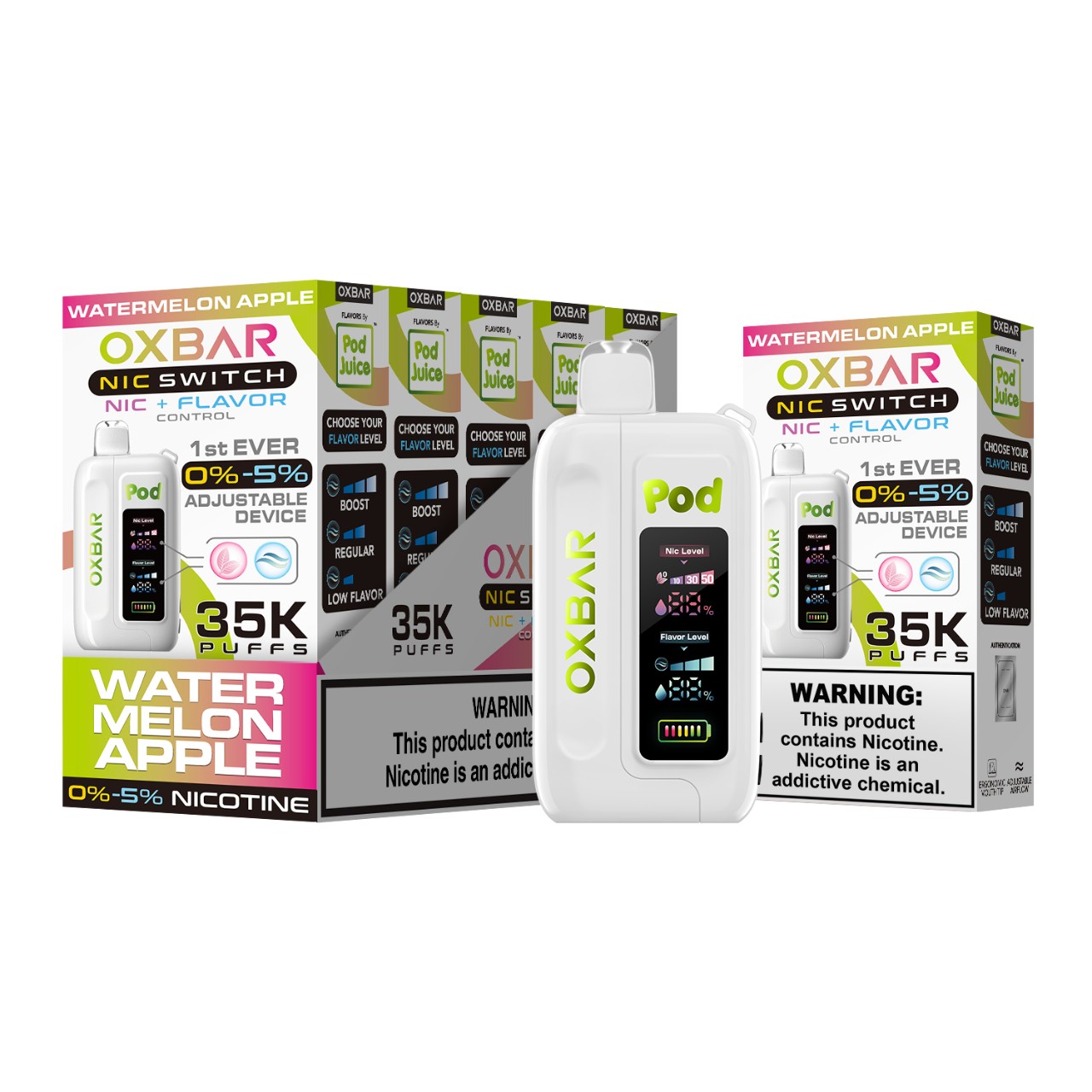 OXBAR NIC Switch Pod Juice Disposable Vape 35K - Watermelon Apple
