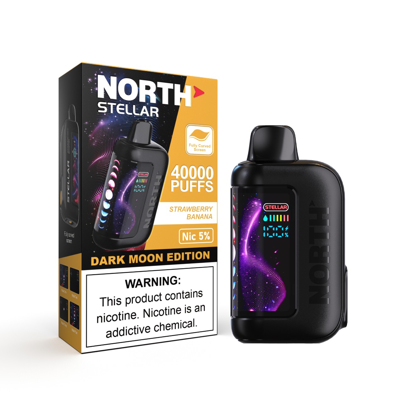 North Stellar Dark Moon 40K Vape Disposable - Strawberry Banana