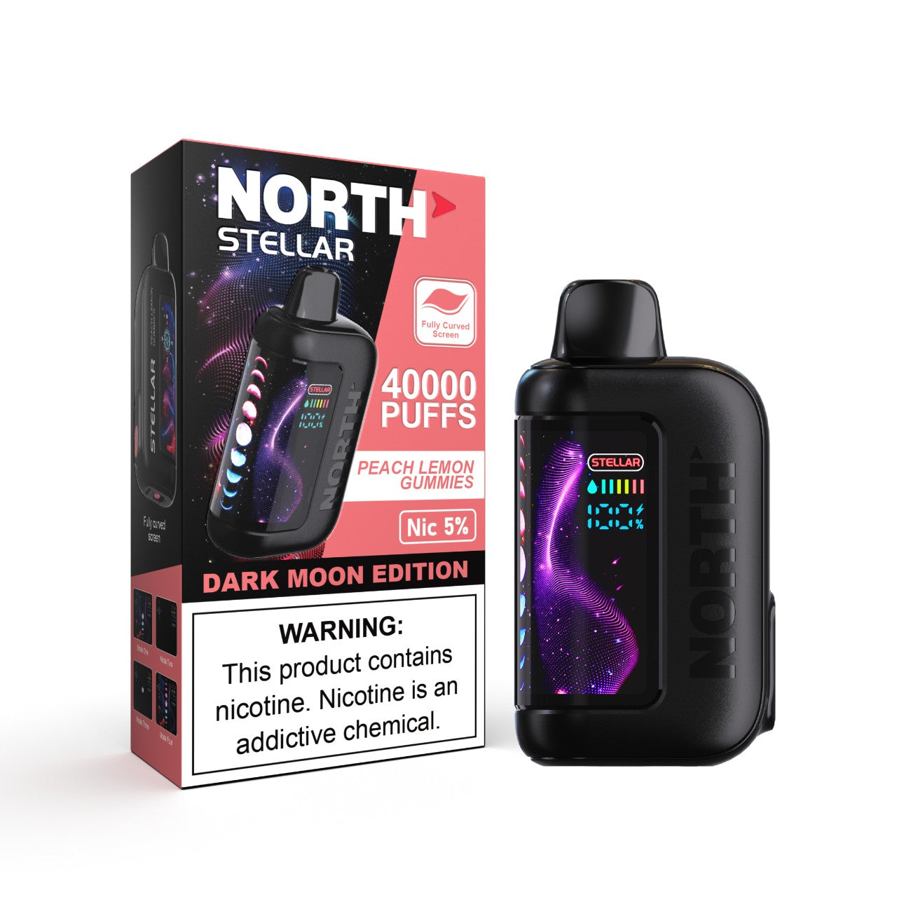 North Stellar Dark Moon 40K Vape Disposable - Peach Lemon Gummies