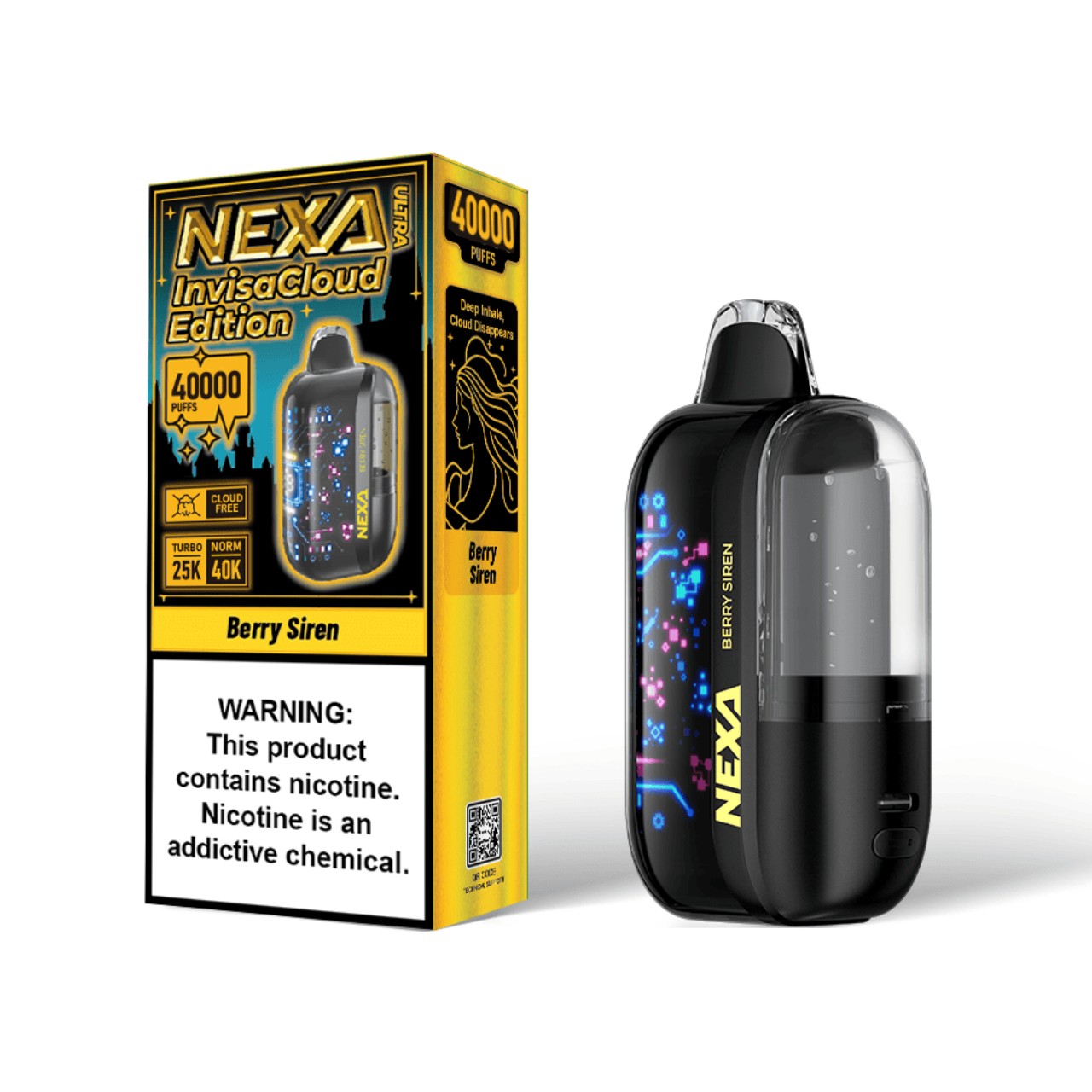 NEXA Ultra Disposable Vape 50000 Puffs - Invisa Cloud Edition - Berry Siren