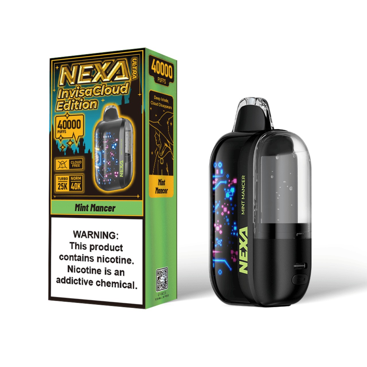 NEXA Ultra Disposable Vape 50000 Puffs - Invisa Cloud Edition - Mint Mancer