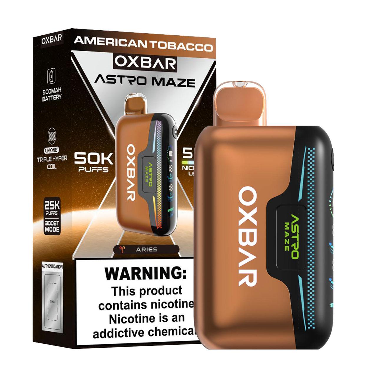 OXBAR Astro Maze 50K Disposable Vape - American Tobacco
