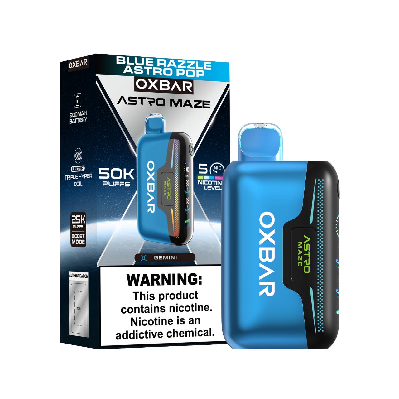 OXBAR Astro Maze 50K Disposable Vape - Blue Razzle Astro Pop