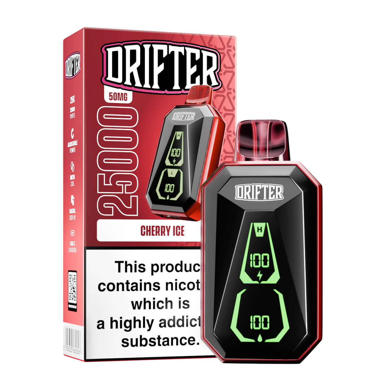 Drifter Bar 25000 Puff Disposable Vape - Cherry Ice