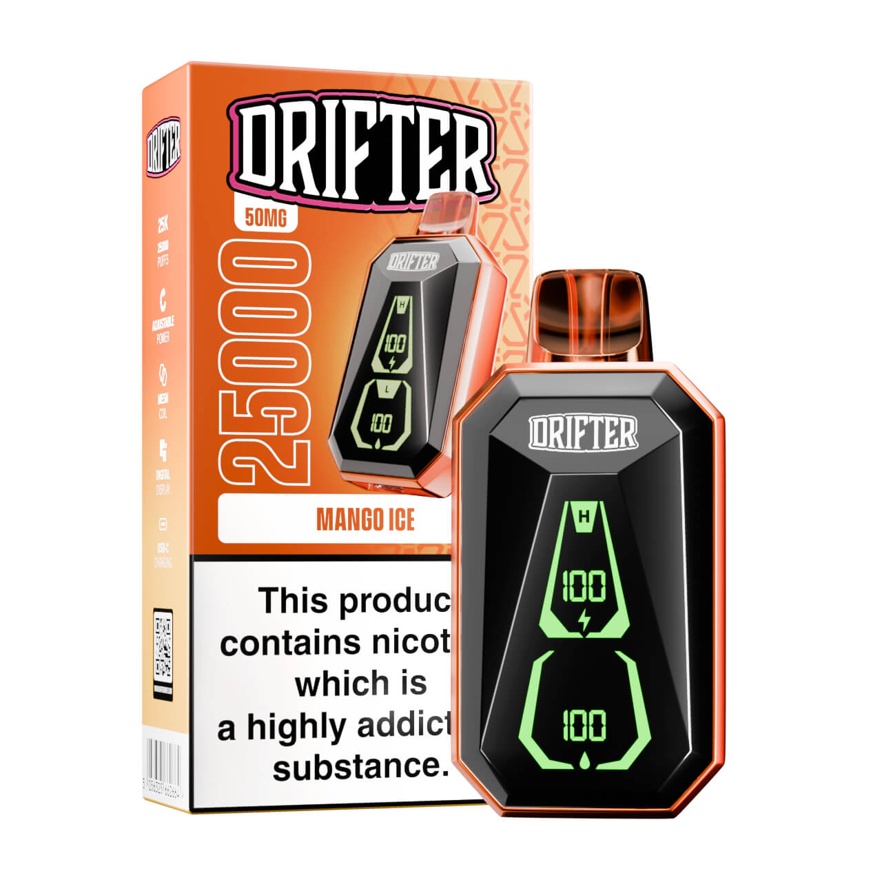 Drifter Bar 25000 Puff Disposable Vape - Mango Ice