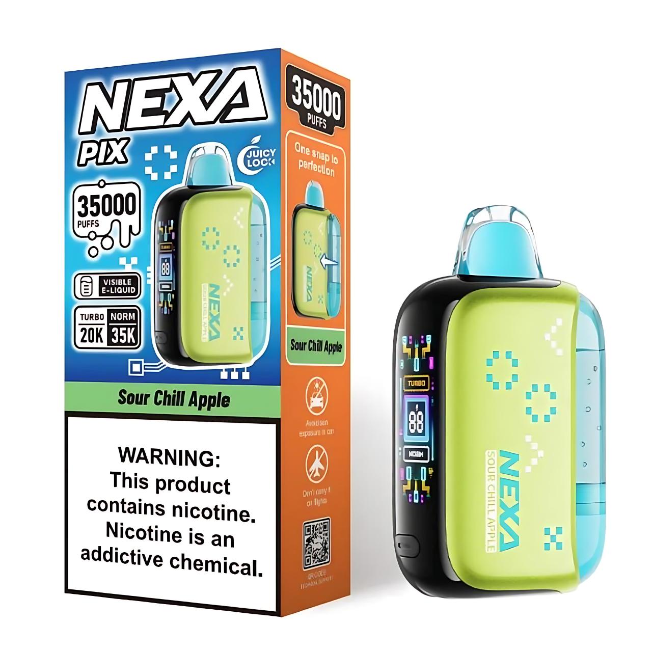 Nexa Pix Vape Disposable - 35K Puffs - Sour Chill Apple