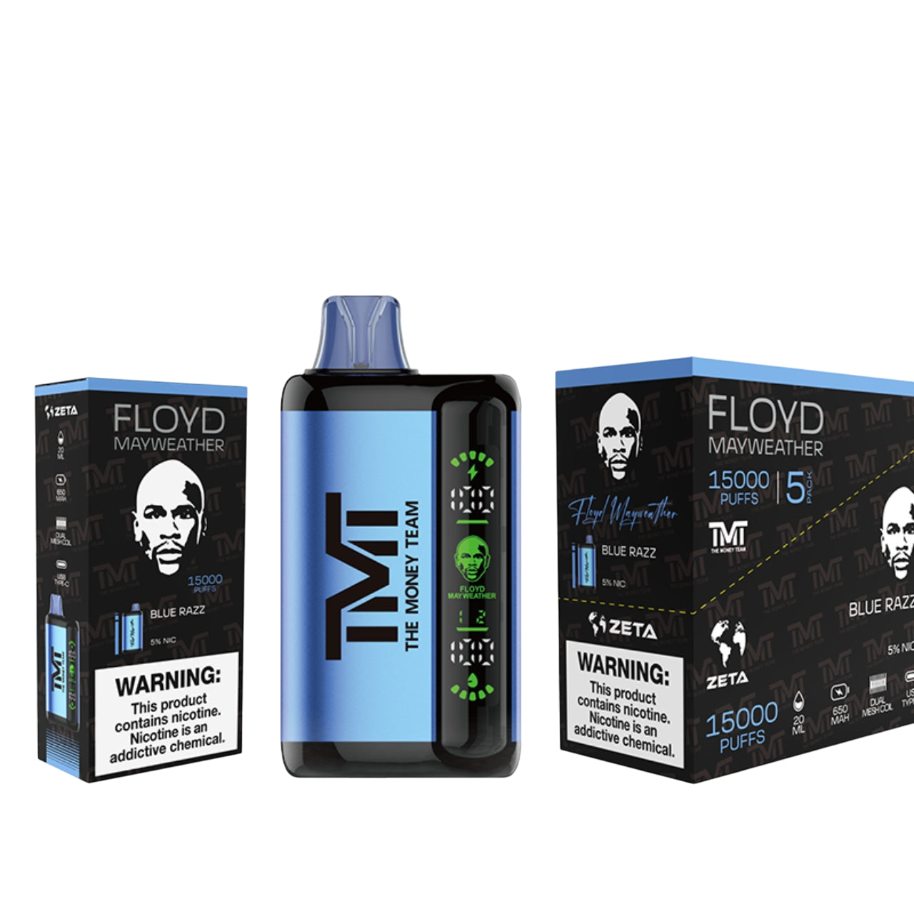 TMT Floyd Mayweather 15K Disposable Vape - Blue Razz