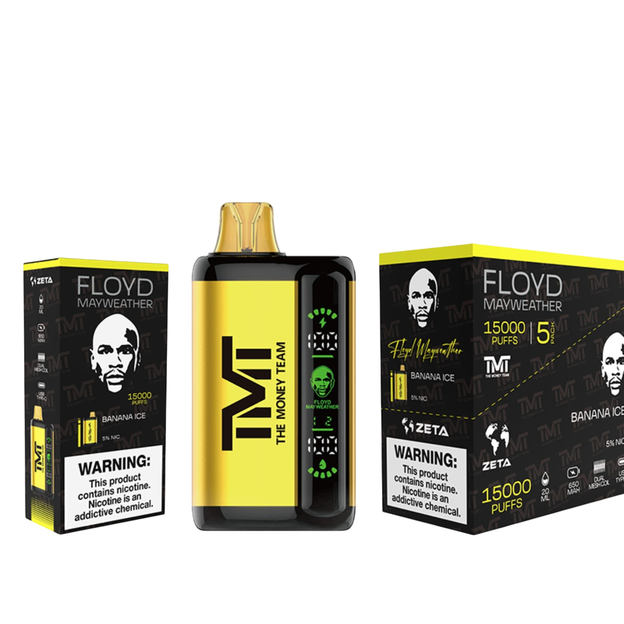 TMT Floyd Mayweather 15K Disposable Vape - Banana Ice