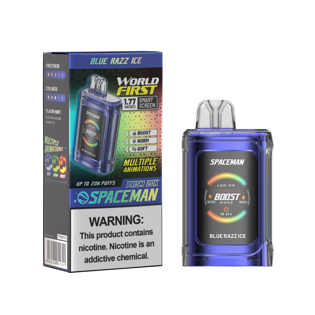 SMOK SpaceMan Prism 20K Disposable Vape - Blue Razz Ice