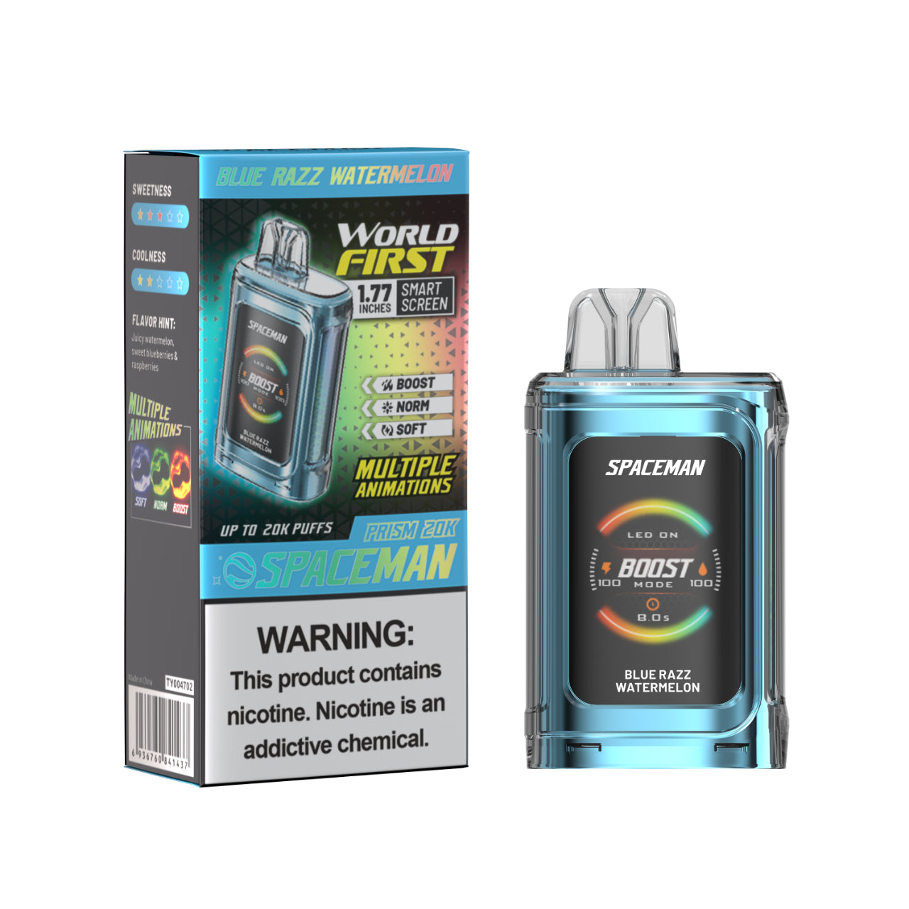 SMOK SpaceMan Prism 20K Disposable Vape - Blue Razz Watermelon