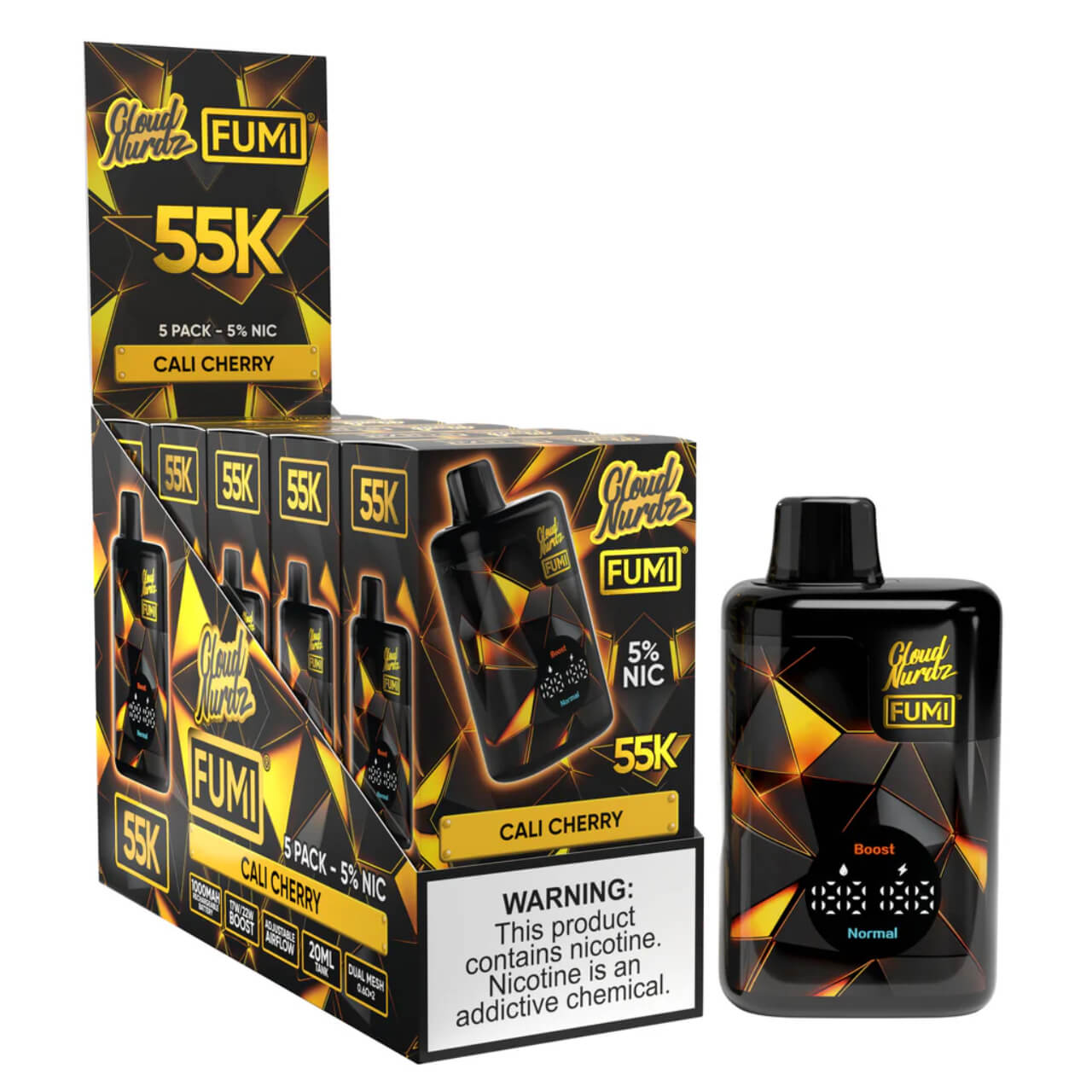 55K Puffs Disposable Vape Fumi X Cloud Nurdz High Capacity - Cali Cherry