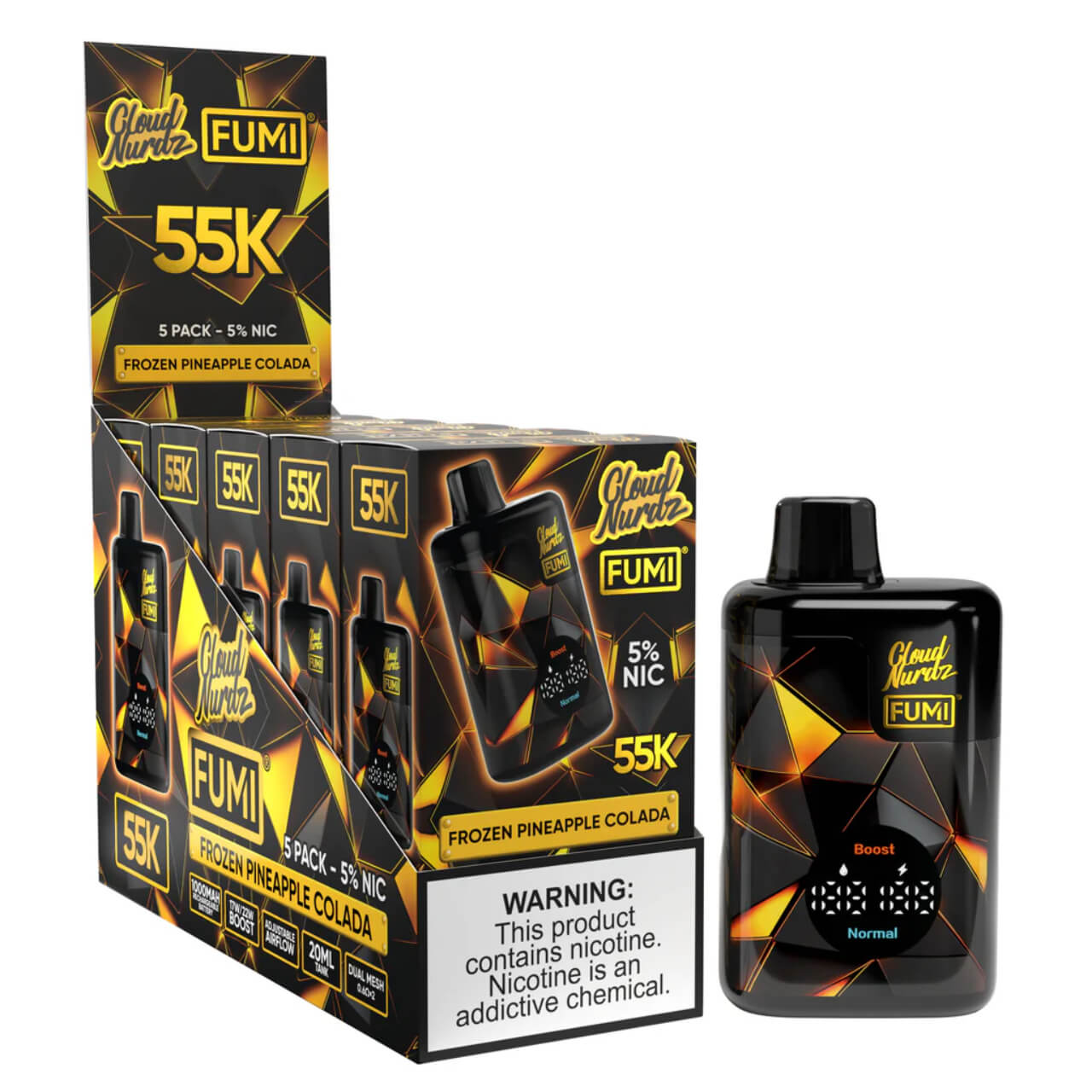 55K Puffs Disposable Vape Fumi X Cloud Nurdz High Capacity - Frozen Pineapple Colada