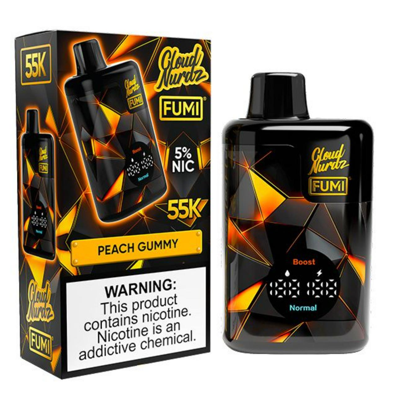 55K Puffs Disposable Vape Fumi X Cloud Nurdz High Capacity - Peach Gummy