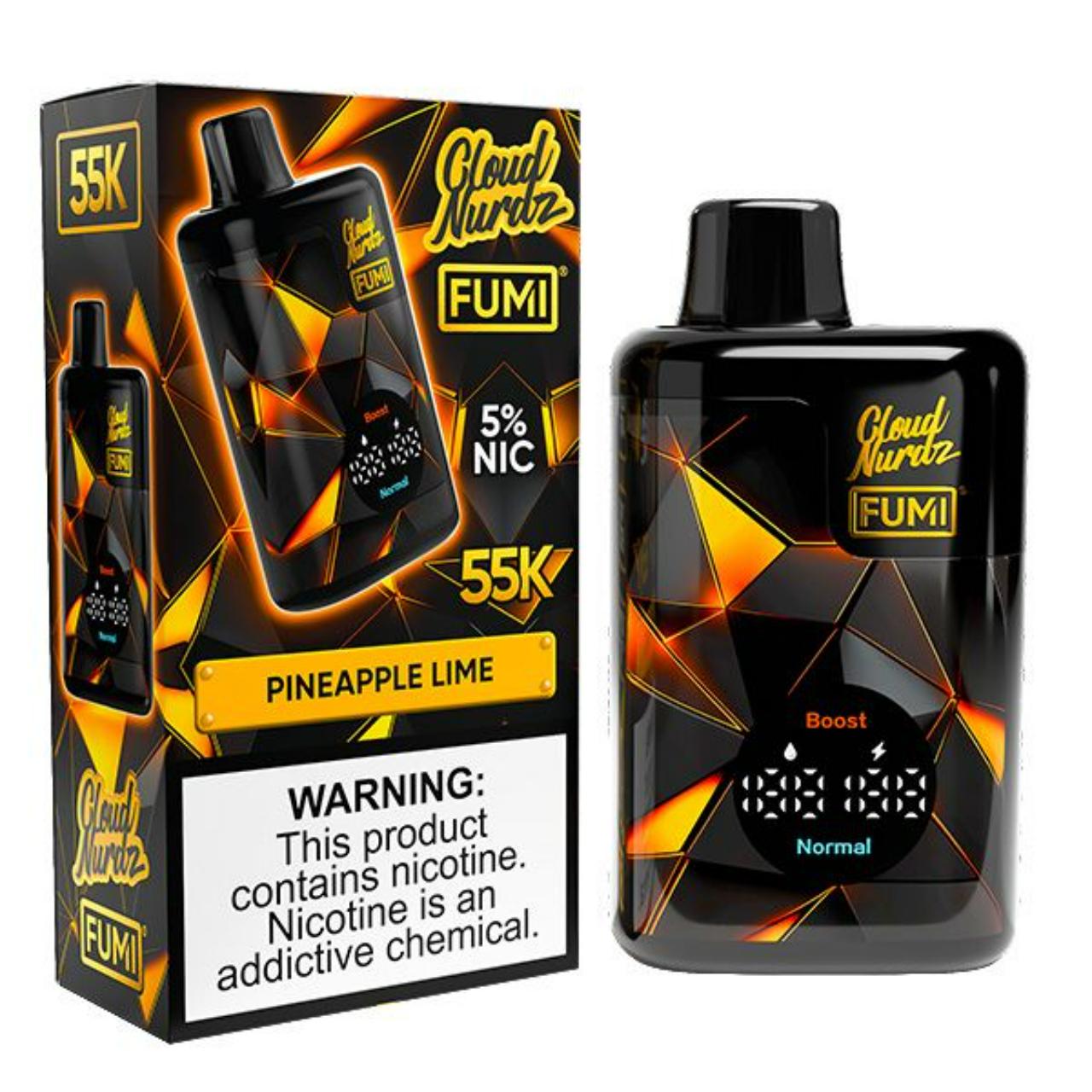 55K Puffs Disposable Vape Fumi X Cloud Nurdz High Capacity - Pineapple Lime