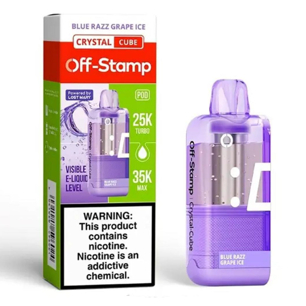 Off Stamp Crystal X-Cube 35k Replacement Pod Cartridge - Blue Razz Grape Ice