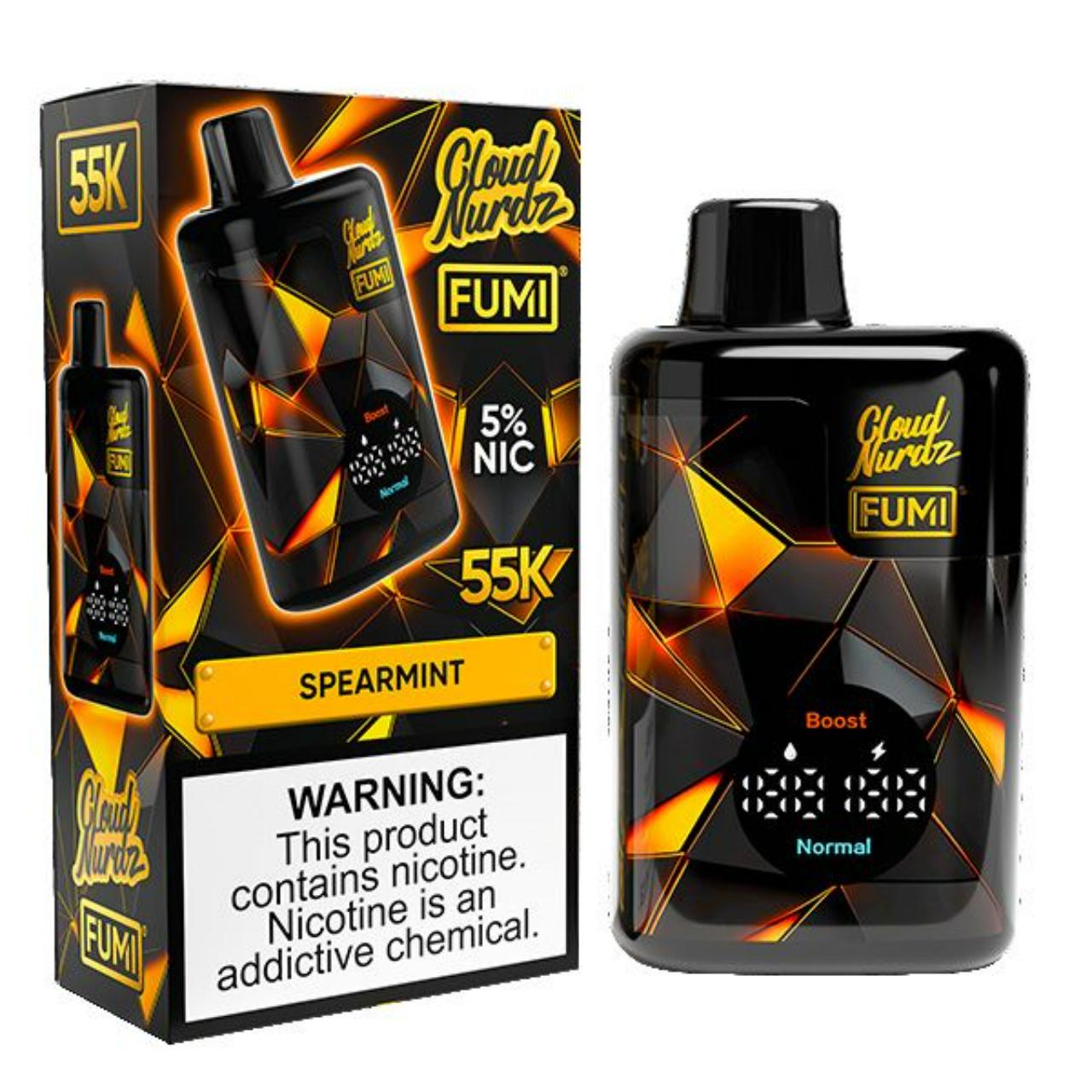 55K Puffs Disposable Vape Fumi X Cloud Nurdz High Capacity - Spearmint