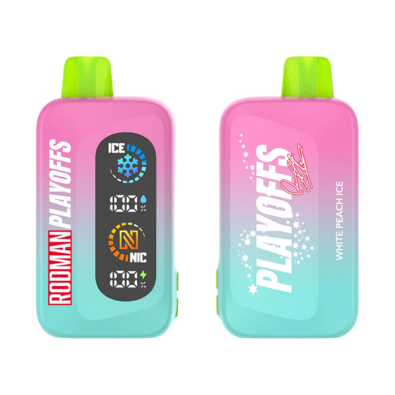 Rodman Disposable Vape 50K Puffs Nic Control Ice Playoffs - White Peach Ice