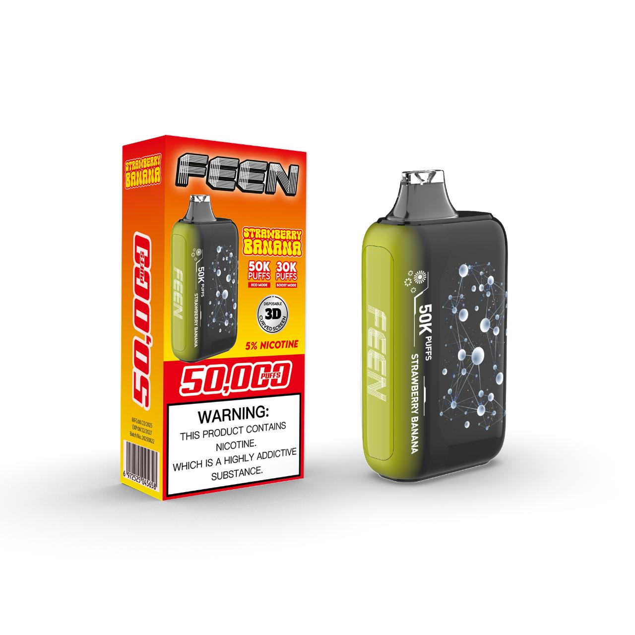 Feen 50000 Puffs Disposable Vape High Capacity - Strawberry Banana