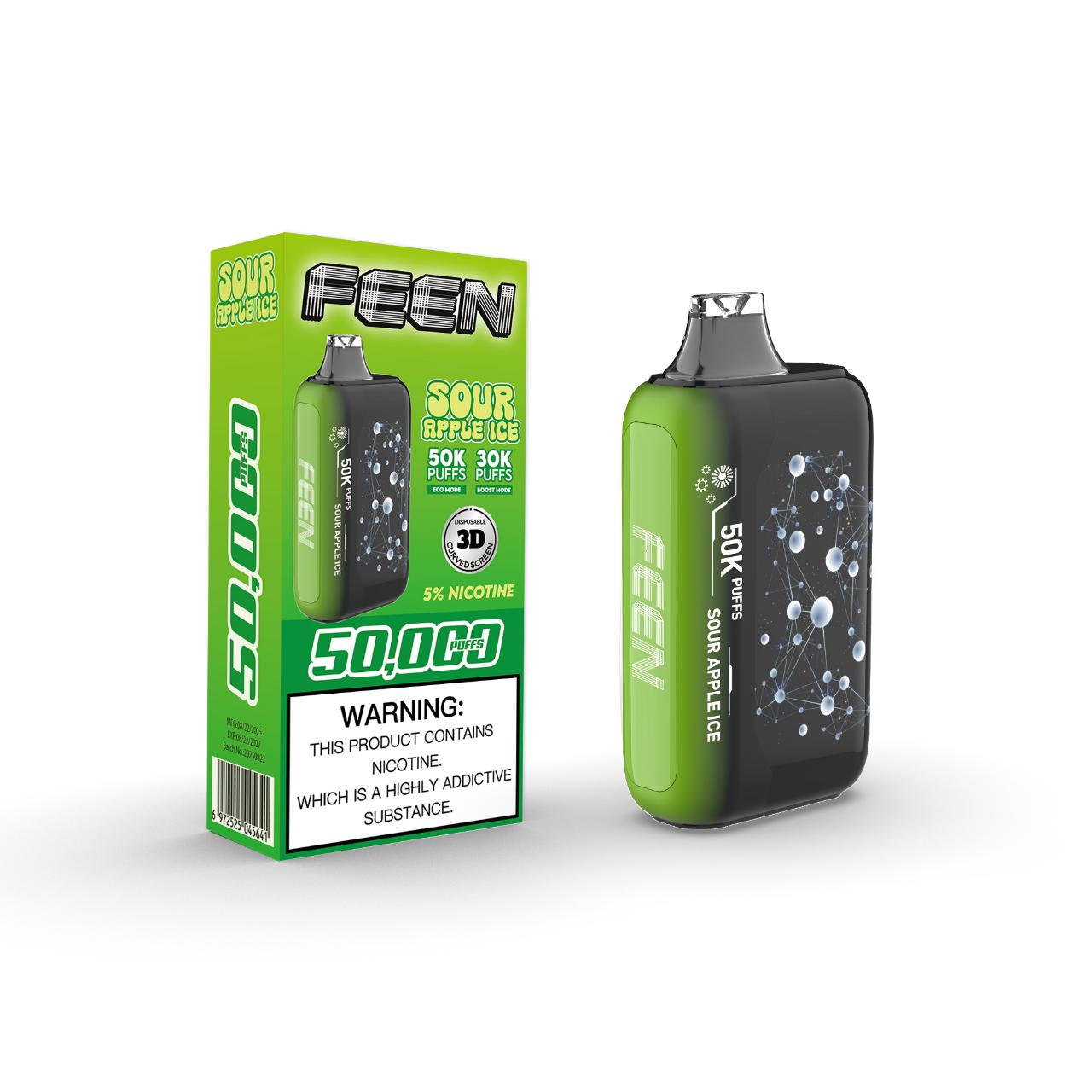 Feen 50000 Puffs Disposable Vape High Capacity - Sour Apple Ice