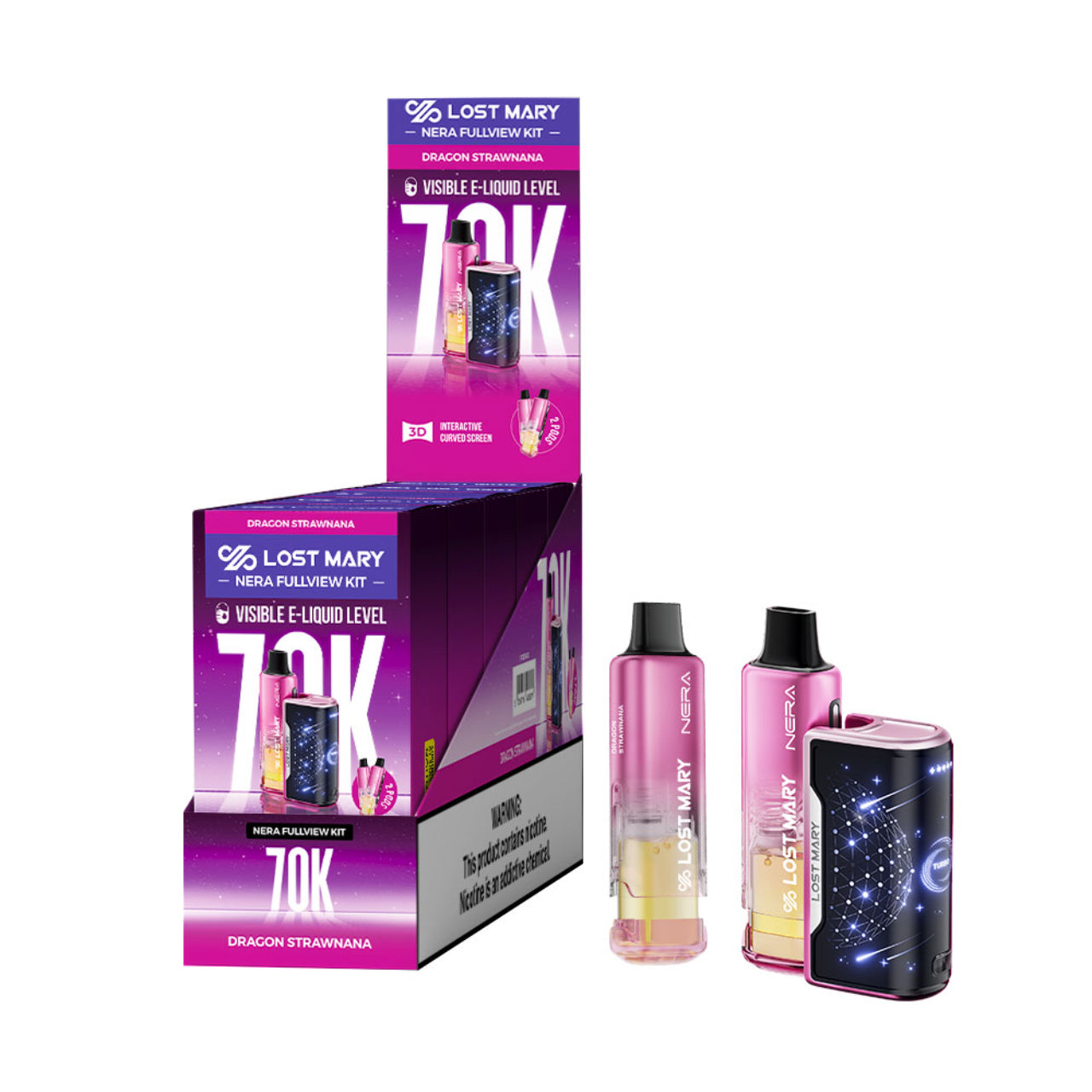 Lost Mary Nera Disposable Vape Fullview Kit 70K Puffs - Dragon Strawnana