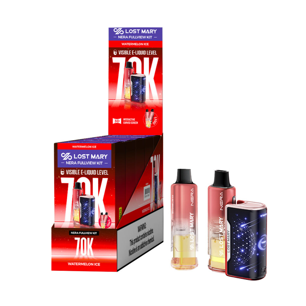 Lost Mary Nera Disposable Vape Fullview Kit 70K Puffs - Watermelon Ice