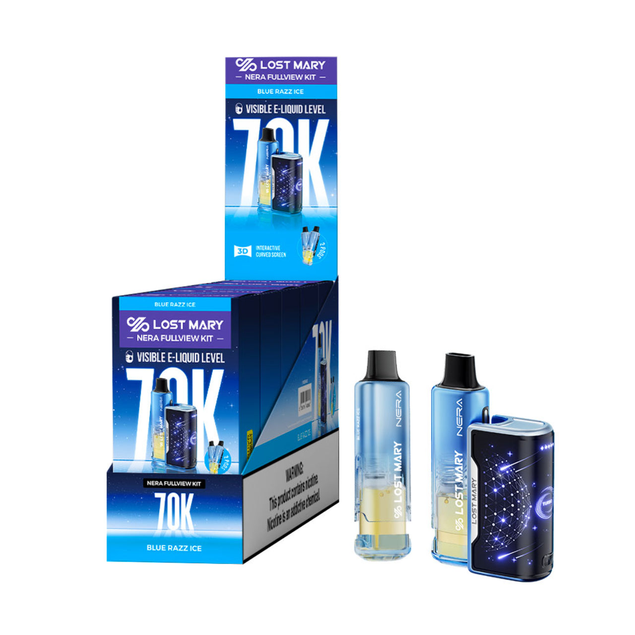 Lost Mary Nera Disposable Vape Fullview Kit 70K Puffs - Blue Razz Ice
