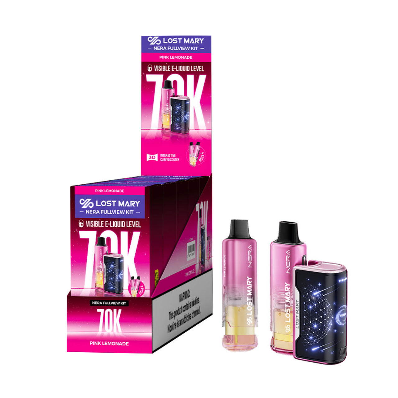 Lost Mary Nera Disposable Vape Fullview Kit 70K Puffs - Pink Lemonade