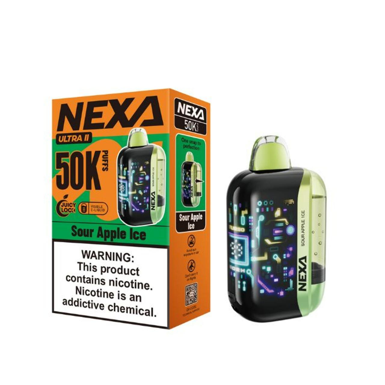 NEXA Ultra II 50000 Puff Disposable Vape - Sour Apple Ice
