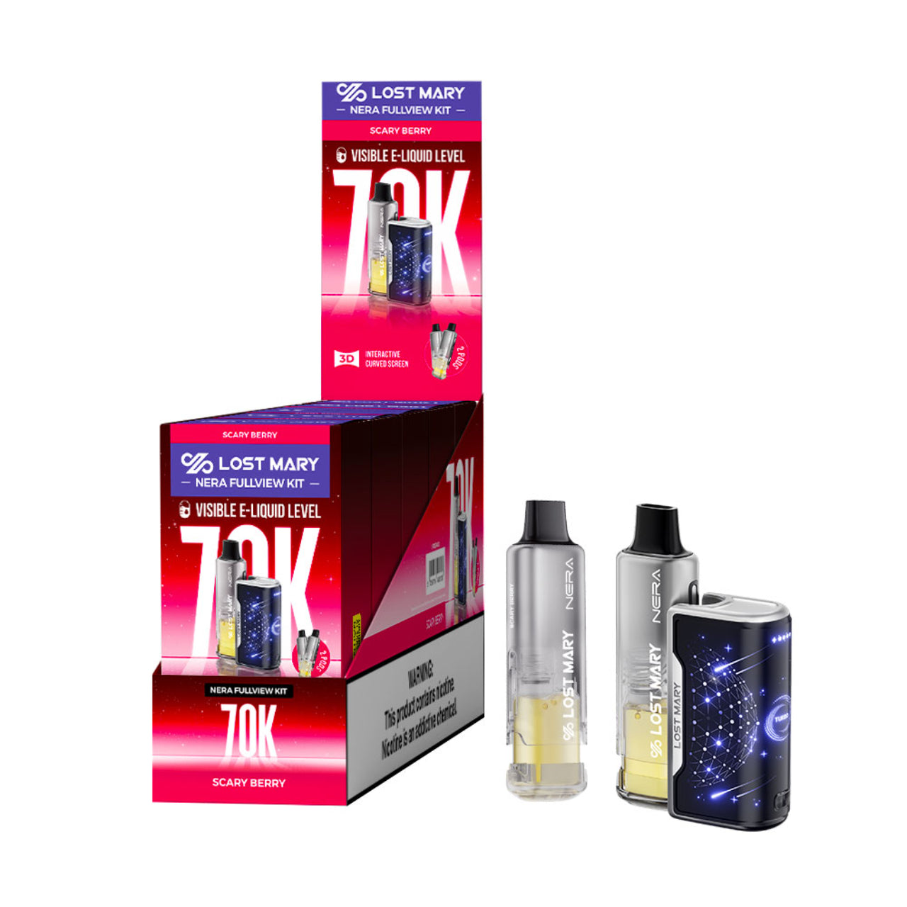Lost Mary Nera Disposable Vape Fullview Kit 70K Puffs - Scary Berry
