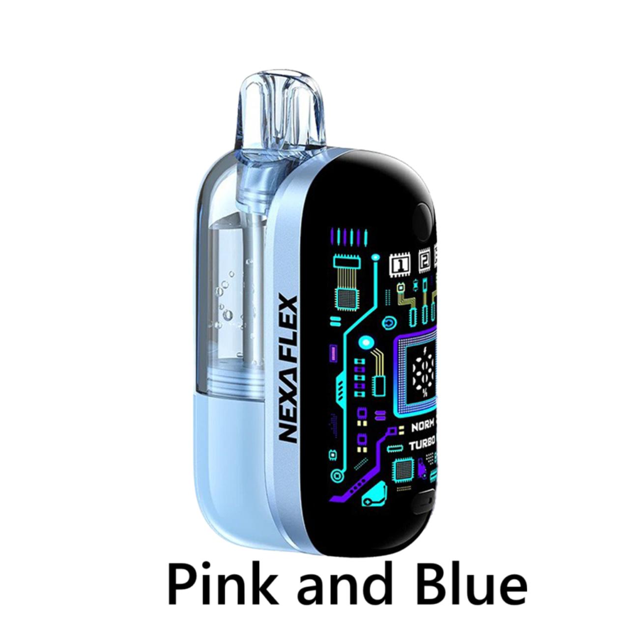 Pink and Blue Nexa Flex Crystal 40K Modular Vape Pod System