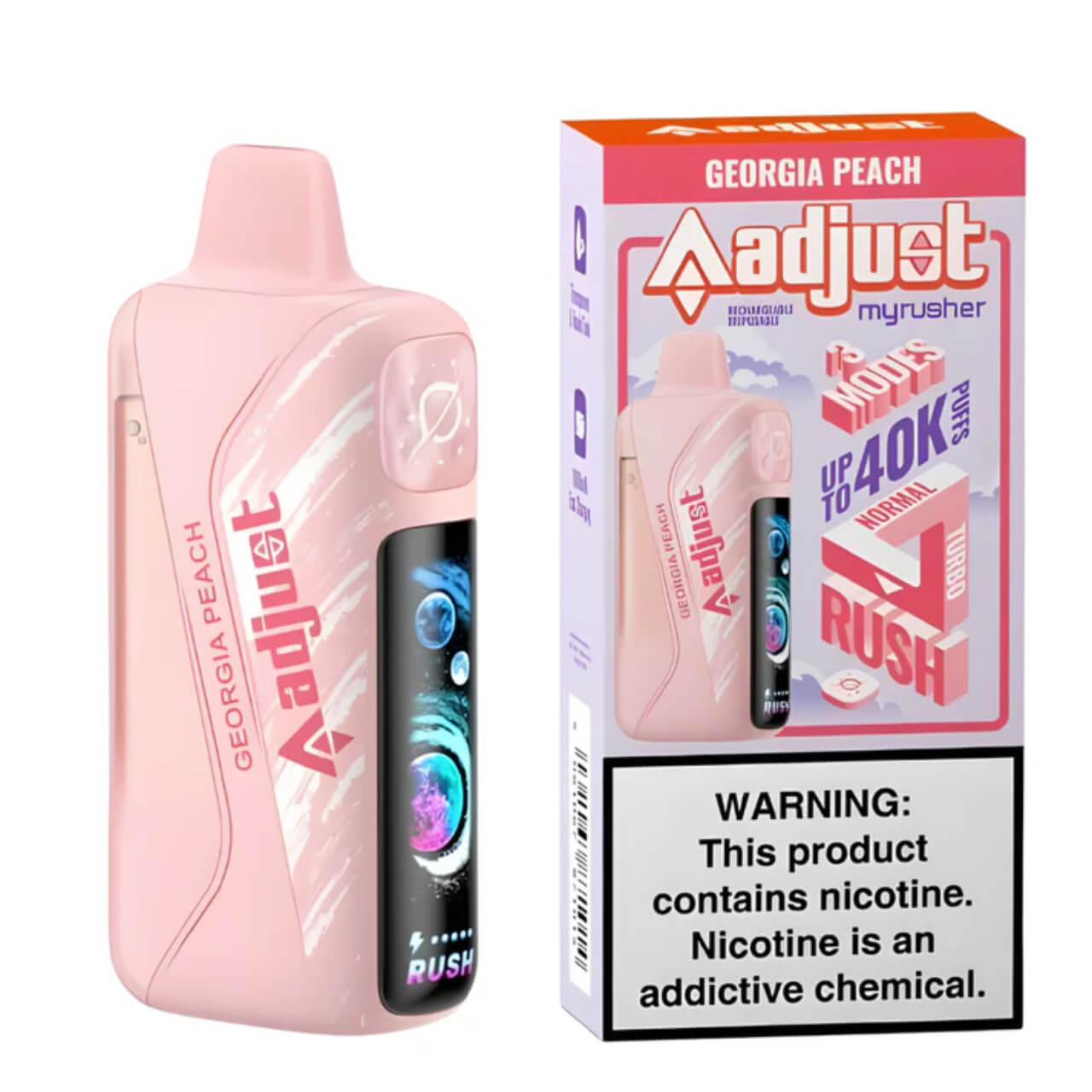 MyRusher 40000 Puffs Disposable Vape Adjustable Airflow - Georgia Peach