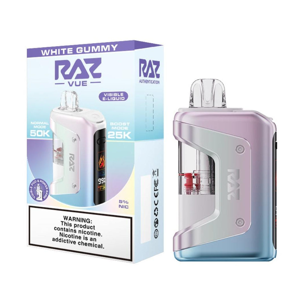 White Gummy Raz Vape VUE 50K Modular Pod System