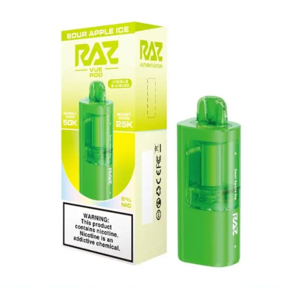 Sour Apple Ice Replacement Pod Cartridge for Raz VUE 50K