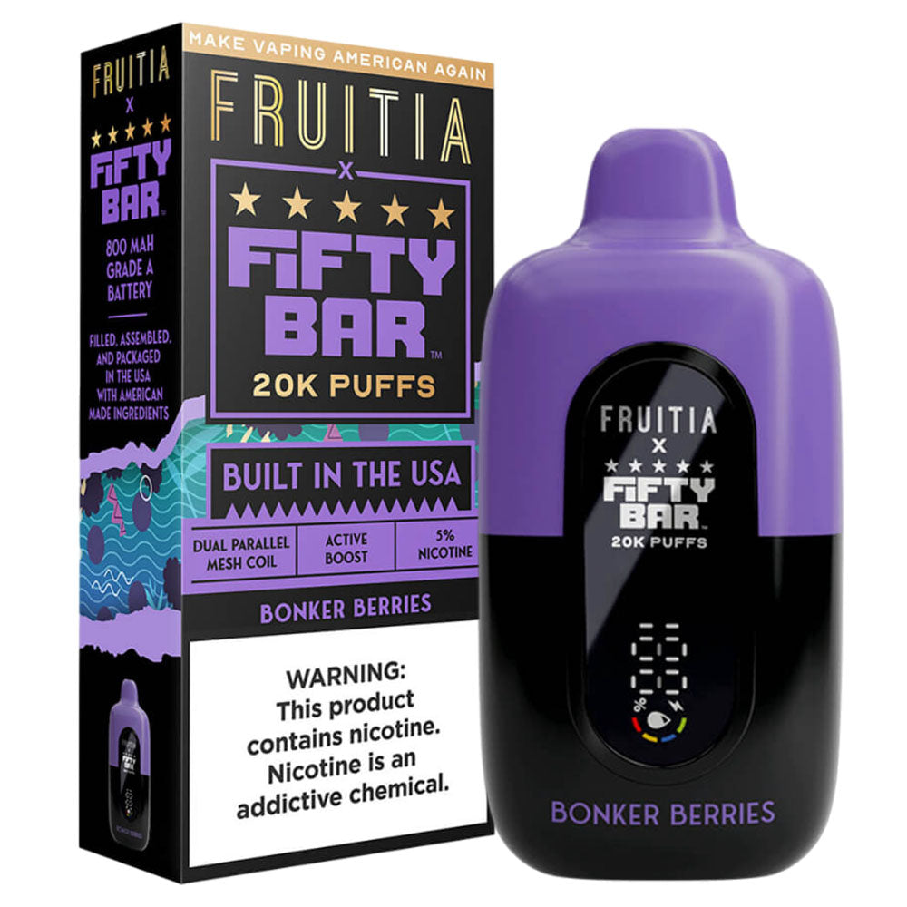 Bonker Berries Flavor Fruitia Fifty Bar Vape