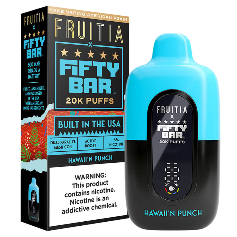Hawaii'n Punch Flavor Fruitia Fifty Bar Vape