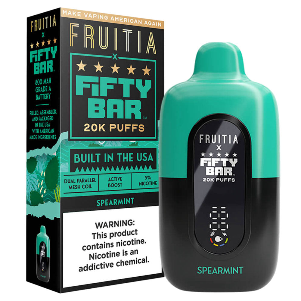 Spearmint Flavor Fruitia Fifty Bar Vape